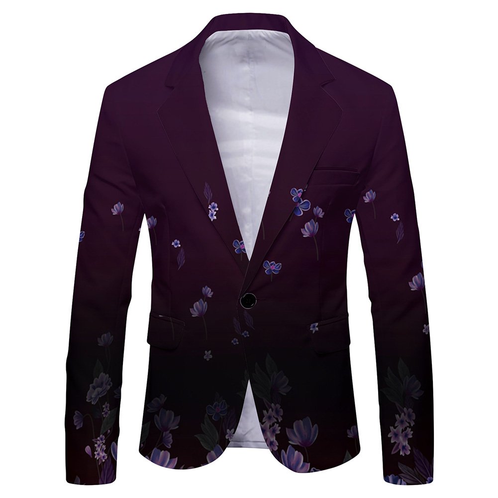 Mens Formal Look - Blazer Pria Bermotif Modis dengan Lengan