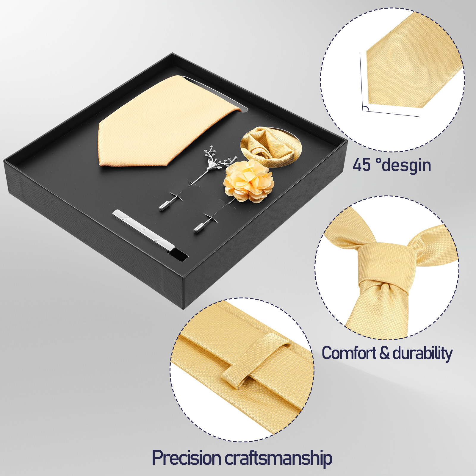 5 pcs Set Dasi Pria, Kombinasi - Pocket Square Set ulasan dan harga