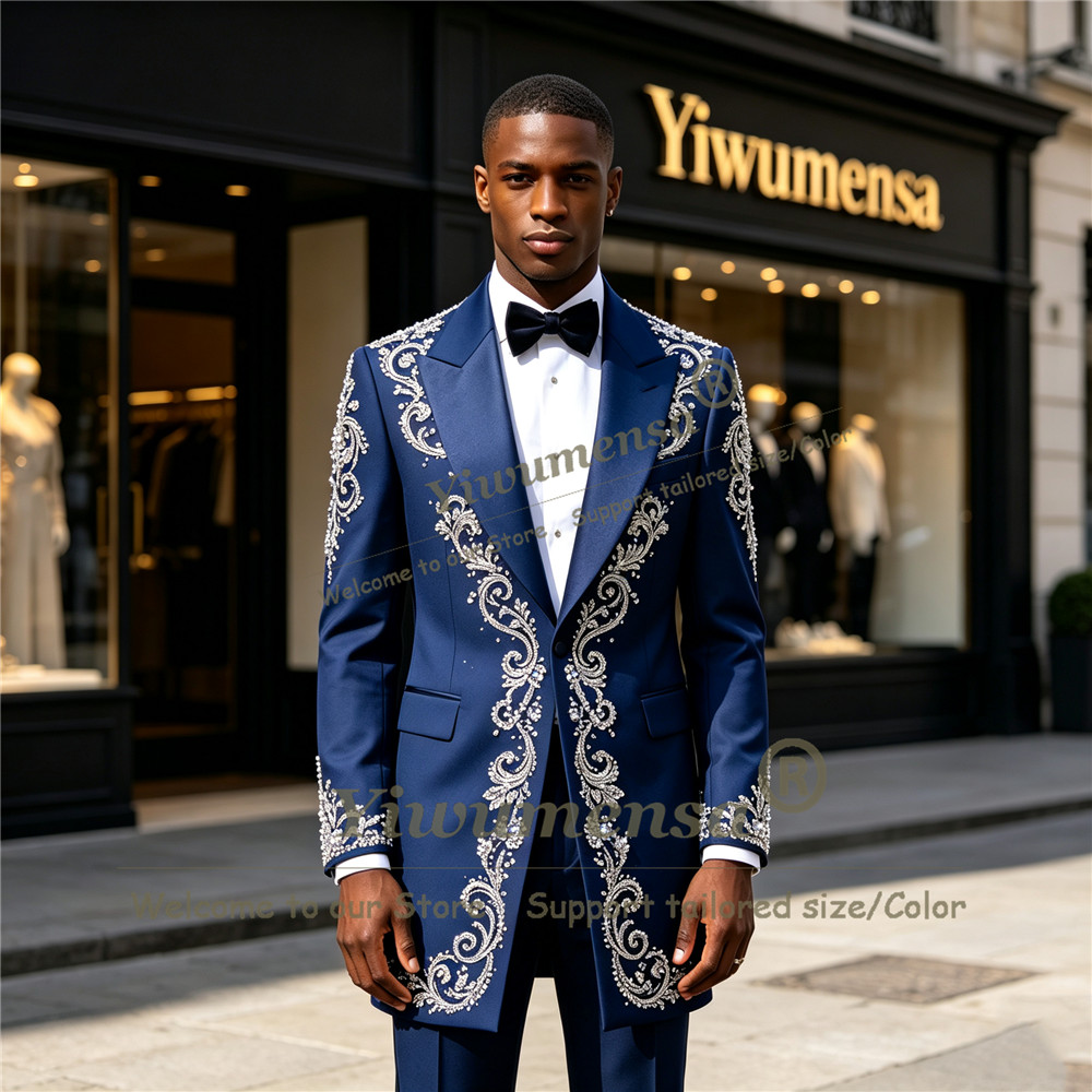Jas Pria Bordir Kristal Buatan - Formal Wear For Men In Wedding ulasan dan harga