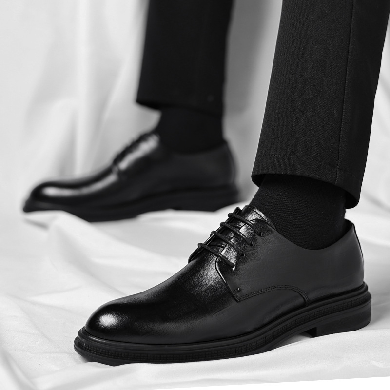 Sepatu Pria Kulit Bertekstur H - Men Formal Wear All Black ulasan dan harga