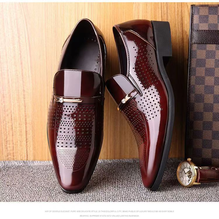 Sepatu Kulit Baru Musim Panas  - Formal Men Office Wear Sandals ulasan dan harga
