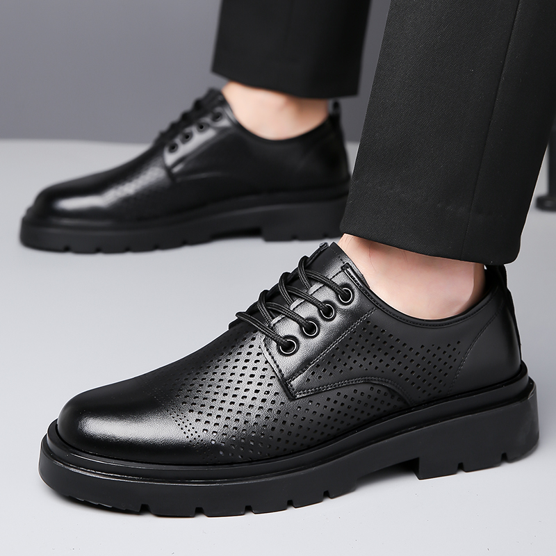 Sepatu Kulit Baru Musim Panas  - Formal Men Office Wear Sandals ulasan dan harga