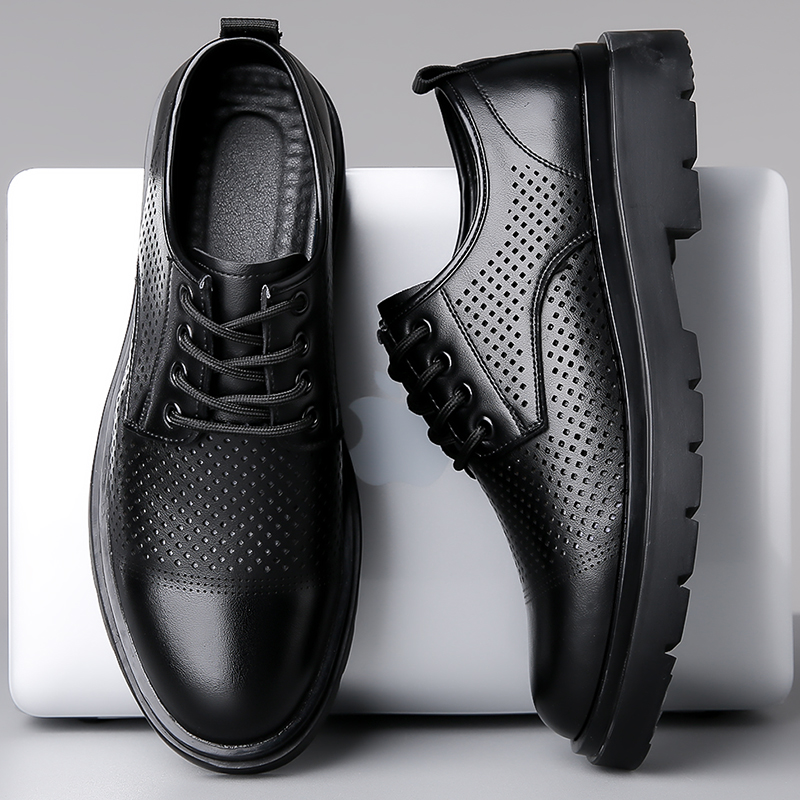 Sepatu Kulit Baru Musim Panas  - Formal Men Office Wear Sandals ulasan dan harga