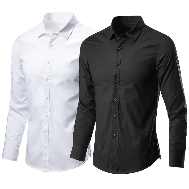 Kemeja Formal Katun Hitam untu - Men Formal Wear All Black ulasan dan harga