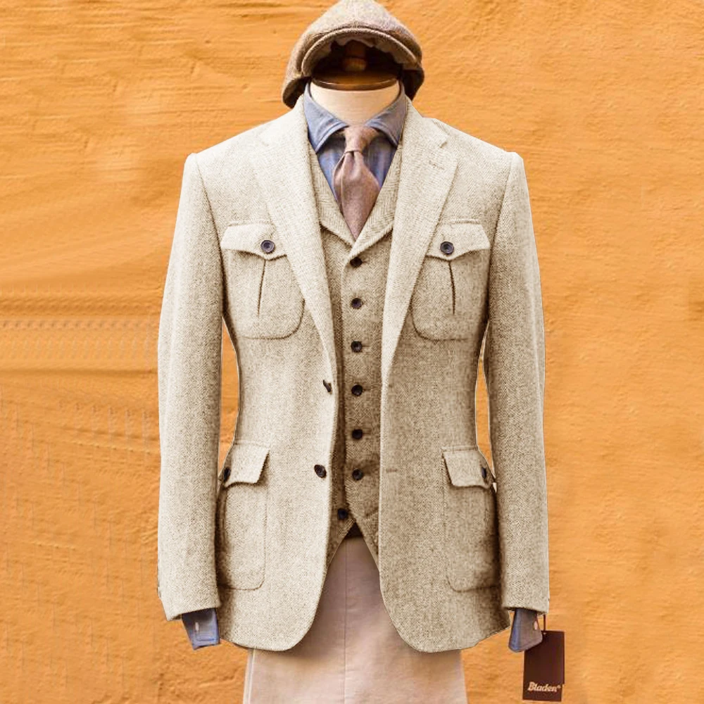 Jas Pria Herringbone Formal Se - Mens Formal Look ulasan dan harga