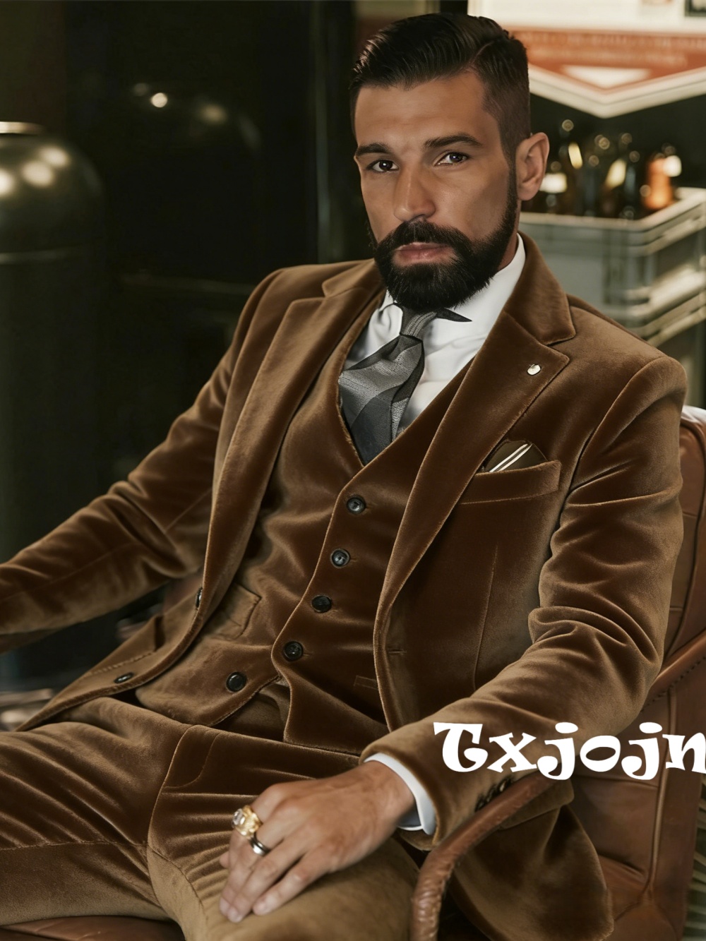 Setelan Pria Beludru 3 Potong  - Formal Wear For Men In Wedding ulasan dan harga